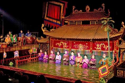 The next place on our Hanoi itinerary is the special water puppet show to understand more about Vietnam culture